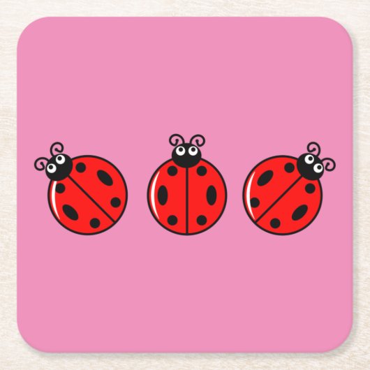 Drie kleine ladybugs - Onderzetter papier (Voorkant)