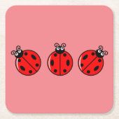 Drie kleine ladybugs - Onderzetter papier (Voorkant)