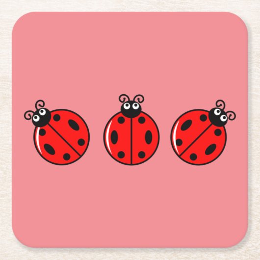 Drie kleine ladybugs - Onderzetter papier (Voorkant)