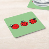 Drie kleine ladybugs - Onderzetter papier (Schuin)