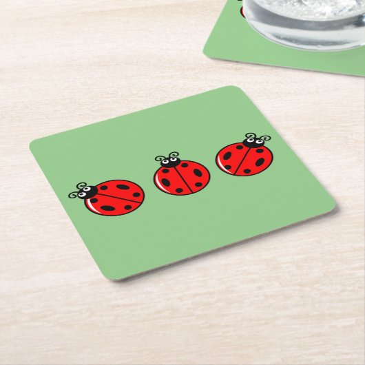 Drie kleine ladybugs - Onderzetter papier (Schuin)