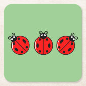 Drie kleine ladybugs - Onderzetter papier (Voorkant)