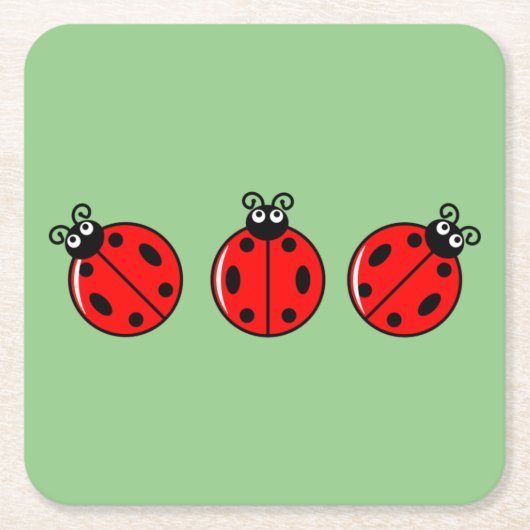 Drie kleine ladybugs - Onderzetter papier (Voorkant)