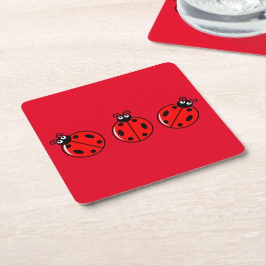 Drie kleine ladybugs - Onderzetter papier (Schuin)