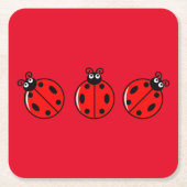 Drie kleine ladybugs - Onderzetter papier (Voorkant)