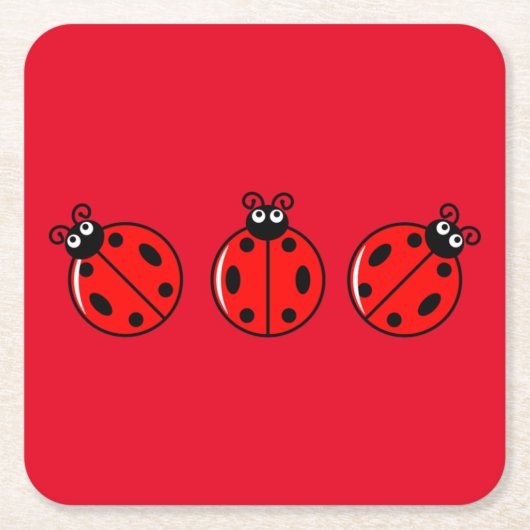 Drie kleine ladybugs - Onderzetter papier (Voorkant)