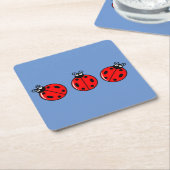 Drie kleine ladybugs - Onderzetter papier (Schuin)