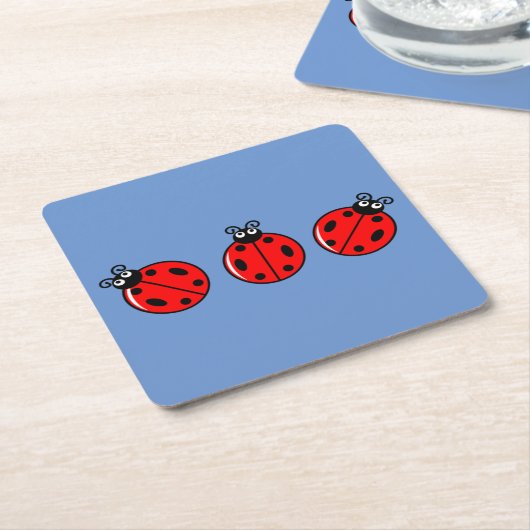 Drie kleine ladybugs - Onderzetter papier (Schuin)