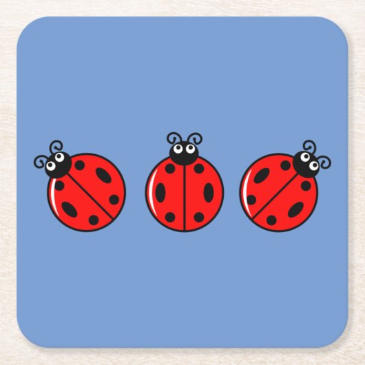 Drie kleine ladybugs - Onderzetter papier (Voorkant)