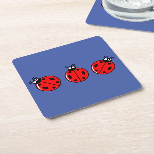 Drie kleine ladybugs - Onderzetter papier (Schuin)