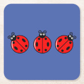Drie kleine ladybugs - Onderzetter papier (Voorkant)
