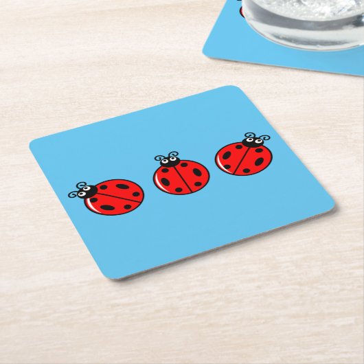 Drie kleine ladybugs - Onderzetter papier (Schuin)