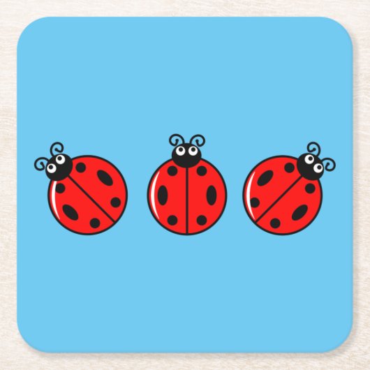 Drie kleine ladybugs - Onderzetter papier (Voorkant)