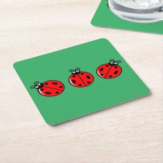 Drie kleine ladybugs - Onderzetter papier (Schuin)