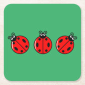 Drie kleine ladybugs - Onderzetter papier (Voorkant)