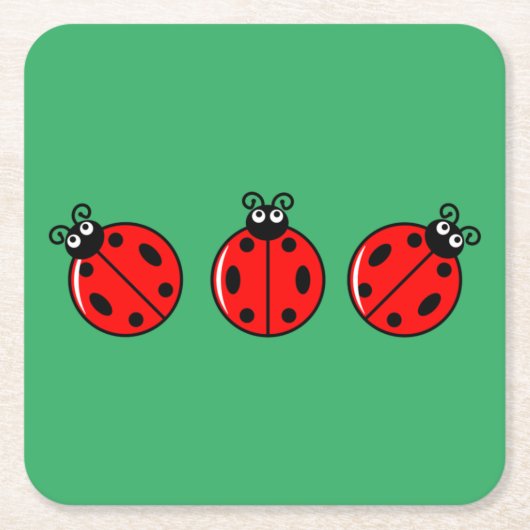 Drie kleine ladybugs - Onderzetter papier (Voorkant)