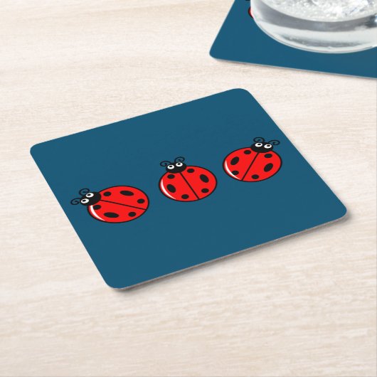 Drie kleine ladybugs - Onderzetter papier (Schuin)