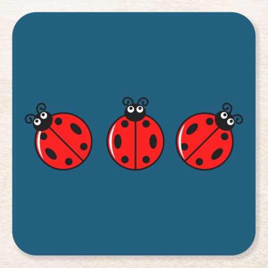 Drie kleine ladybugs - Onderzetter papier (Voorkant)
