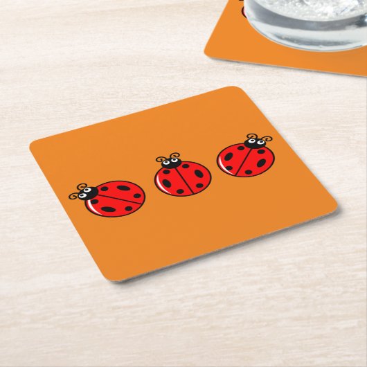 Drie kleine ladybugs - Onderzetter papier (Schuin)