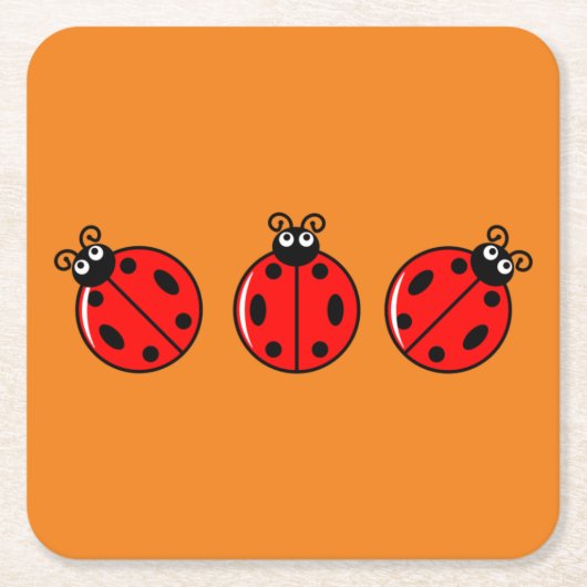 Drie kleine ladybugs - Onderzetter papier (Voorkant)