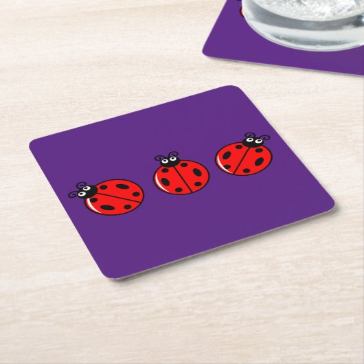 Drie kleine ladybugs - Onderzetter papier (Schuin)