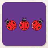 Drie kleine ladybugs - Onderzetter papier (Voorkant)