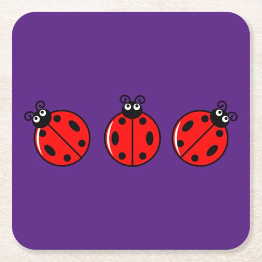 Drie kleine ladybugs - Onderzetter papier (Voorkant)
