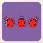 Drie kleine ladybugs - Onderzetter papier (Voorkant)