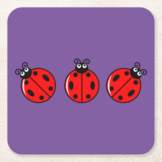 Drie kleine ladybugs - Onderzetter papier (Voorkant)
