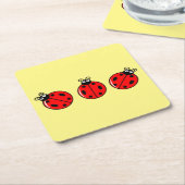 Drie kleine ladybugs - Onderzetter papier (Schuin)