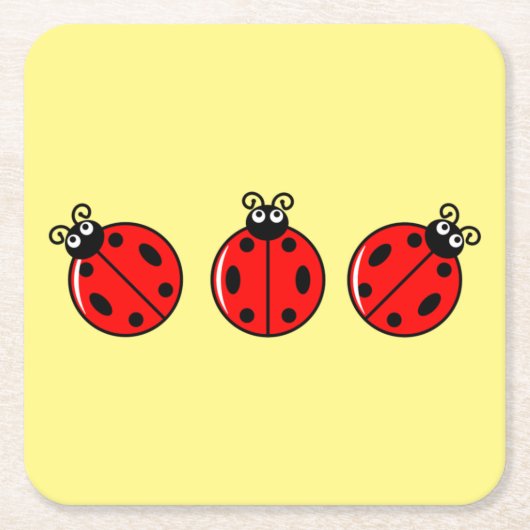 Drie kleine ladybugs - Onderzetter papier (Voorkant)