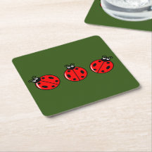 Drie kleine ladybugs - Onderzetter papier