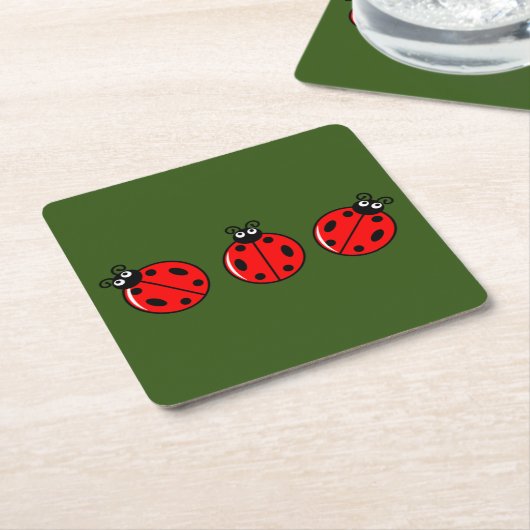 Drie kleine ladybugs - Onderzetter papier (Schuin)