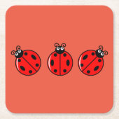 Drie kleine ladybugs - Onderzetter papier (Voorkant)