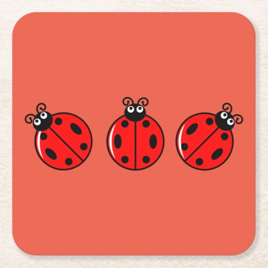 Drie kleine ladybugs - Onderzetter papier (Voorkant)
