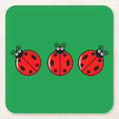 Drie kleine ladybugs - Onderzetter papier (Voorkant)