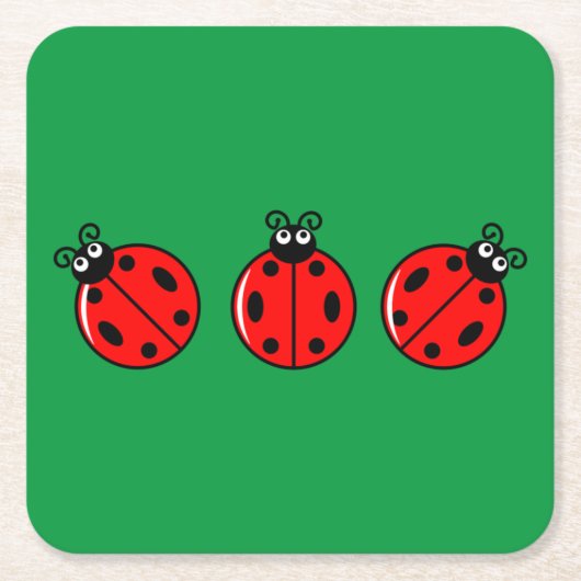 Drie kleine ladybugs - Onderzetter papier (Voorkant)