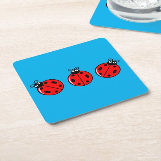 Drie kleine ladybugs - Onderzetter papier (Schuin)
