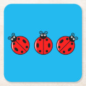 Drie kleine ladybugs - Onderzetter papier (Voorkant)