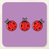 Drie kleine ladybugs - Onderzetter papier (Voorkant)
