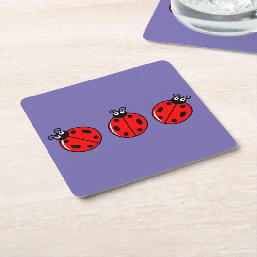 Drie kleine ladybugs - Onderzetter papier (Schuin)