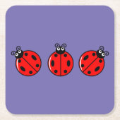 Drie kleine ladybugs - Onderzetter papier (Voorkant)