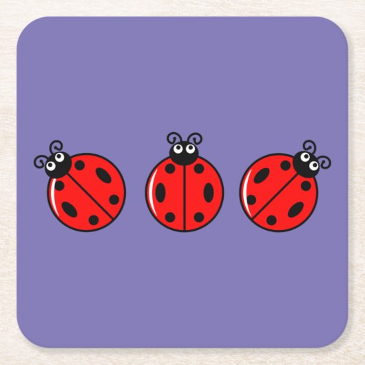 Drie kleine ladybugs - Onderzetter papier (Voorkant)