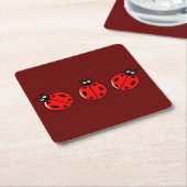 Drie kleine ladybugs - Onderzetter papier (Schuin)