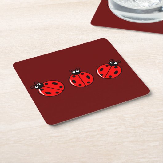 Drie kleine ladybugs - Onderzetter papier (Schuin)