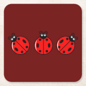 Drie kleine ladybugs - Onderzetter papier (Voorkant)