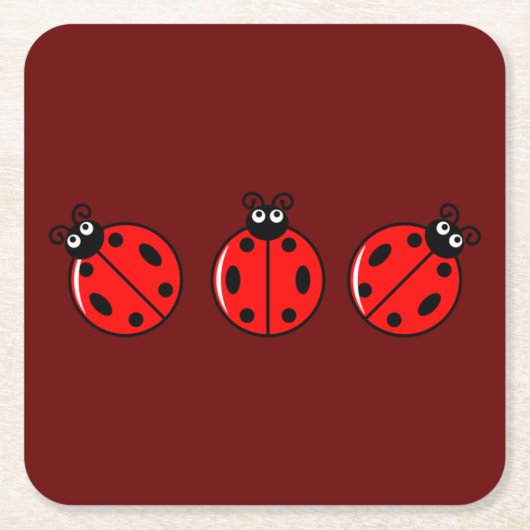 Drie kleine ladybugs - Onderzetter papier (Voorkant)