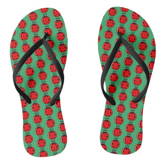 Drie Kleine Ladybugs - Paar van Teenslippers (Voetbed)