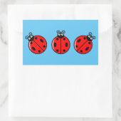 Drie kleine ladybugs - Rechthoekstickers Rechthoekige Sticker (Tas)