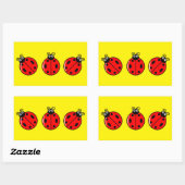 Drie kleine ladybugs - Rechthoekstickers Rechthoekige Sticker (Vel)
